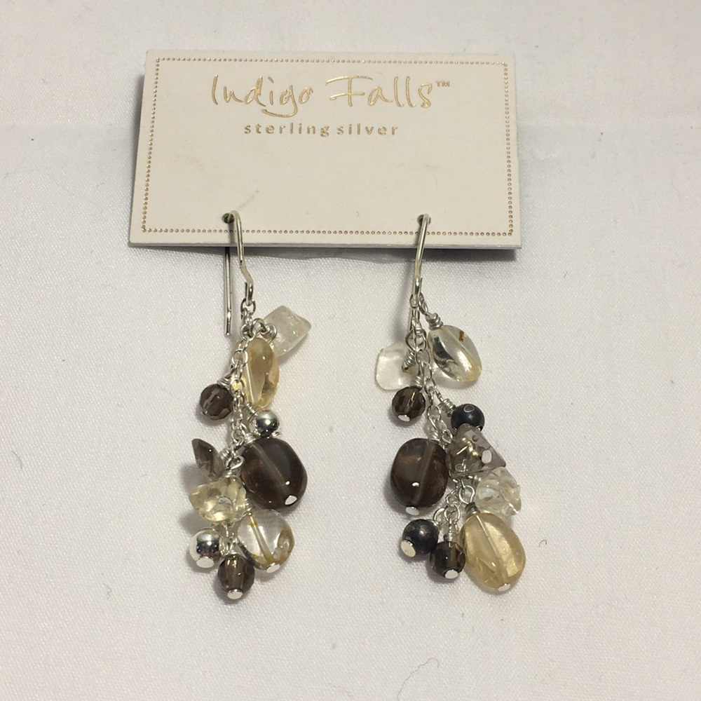 NWT Indigo Falls Sterling Glass Beads Earrings